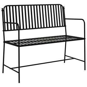 vidaXL Gartenbank 2 -Seater 103,5 x 51,5 x 90 cm Stahl Schwarz