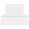 vidaXL Ottoman-Bett mit Matratze & LEDs Weiß 140x200 cm Kunstleder