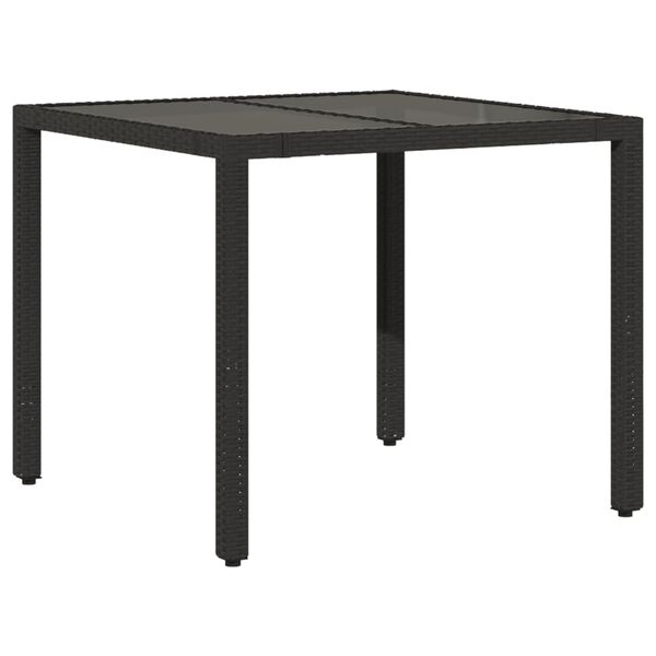 vidaXL 5-tlg. Garten-Essgruppe mit Kissen Schwarz Poly Rattan