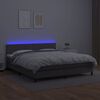 vidaXL Boxspringbett mit Matratze & LED Grau 180x200 cm Kunstleder