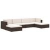 vidaXL Modular-Sofa-Eckteil 1 Stk. + Auflagen Poly Rattan Braun