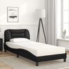 vidaXL Bett mit Matratze "Hvar" Schwarz 90x200 cm Kunstleder