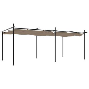 vidaXL Pergola mit Schiebedach Taupe 589x292x230 cm