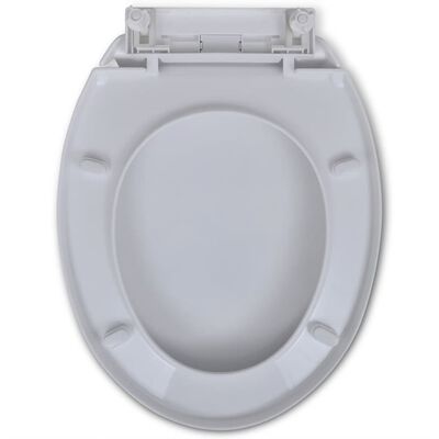 vidaXL Toilettensitz mit Absenkautomatik Oval Weiß