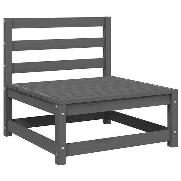 vidaXL 2-tlg. Garten-Lounge-Set mit Kissen Grau Kiefer Massivholz