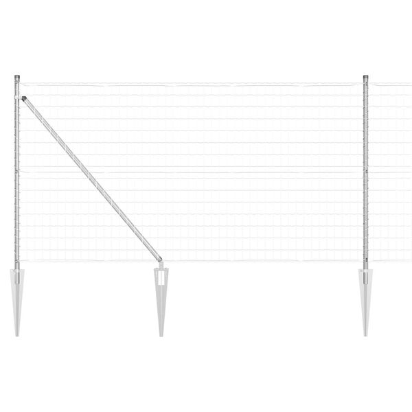 vidaXL Zaun mit Pfosten Silber 1 x 10 m Stahl