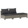 vidaXL 9-tlg. Garten-Lounge-Set mit Kissen Grau Poly Rattan