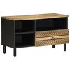 vidaXL TV-Schrank Schwarz 80x33,5x46 cm Raues Mangoholz