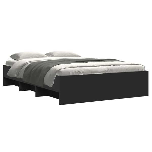 vidaXL Bettgestell Schwarz 135x190 cm Holzwerkstoff