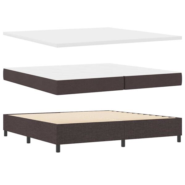 vidaXL Boxspringbett mit Matratze Dunkelbraun 200 x 200 cm Stoff