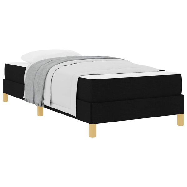 vidaXL Boxspringbett mit Matratze Schwarz 100 x 200 cm Stoff