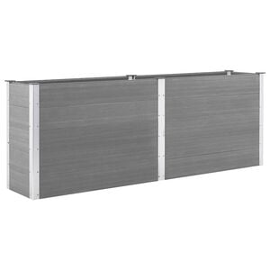 vidaXL Garten-Hochbeet 250 x 50 x 91 cm WPC Grau