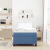 vidaXL Boxspringbett Blau und Wei&szlig; 90 x 200 cm Cordstoff