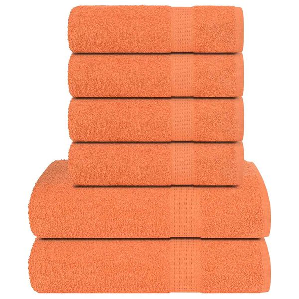 vidaXL 6-tlg. Handtuch-Set Orange 360 g/m&sup2; 100% Baumwolle