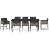 vidaXL Garten Essgruppe mit Kissen 9 pcs Grau Poly-Rattan