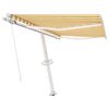 vidaXL Markise Manuell Einziehbar mit LED 350x250 cm Gelb Wei&szlig;