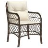 vidaXL Garten Essgruppe mit Kissen 5 pcs Braun Poly-Rattan