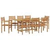 vidaXL Garten Essgruppe 9 Stk. Braun Massivholz Teak