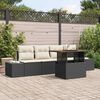 vidaXL Garten-Sofa-Set mit Speicher 5 pcs Schwarz Poly Rattan