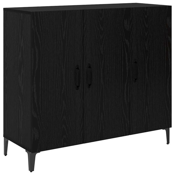 vidaXL Sideboard Schwarz Eichen-Optik 34 x 90 x 80 cm Holzwerkstoff