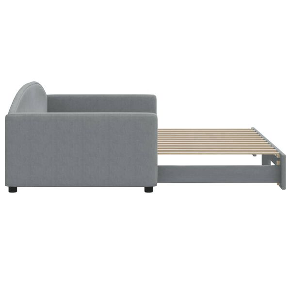 vidaXL Tagesbett Ausziehbar Hellgrau 100x200 cm Stoff