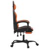 vidaXL Gaming-Stuhl mit Fu&szlig;st&uuml;tze Drehbar Schwarz & Orange Kunstleder