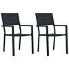 vidaXL Gartenst&uuml;hle 2 Stk. Schwarz HDPE Holz-Optik
