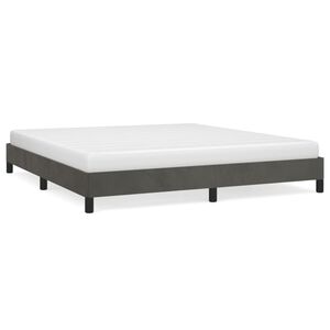 vidaXL Bettgestell ohne Matratze Dunkelgrau 160x200 cm Samt