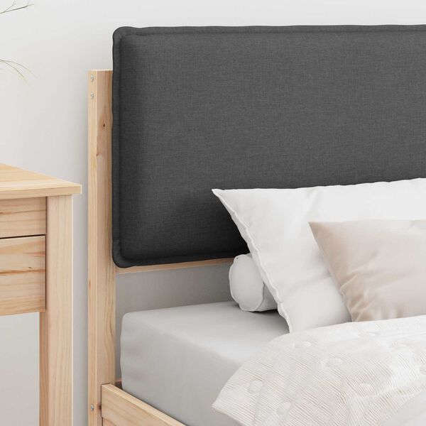 vidaXL Bettgestell mit gepolstertem Kopfteil Dunkelgrau 80 x 200 cm