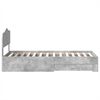 vidaXL Bettrahmen mit Kopfteil Beton Grau 90 x 200 cm Holzwerkstoff