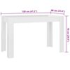 vidaXL Esstisch Hochglanz-Wei&szlig; 120x60x76 cm Holzwerkstoff