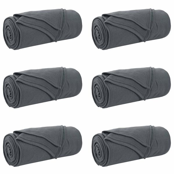 vidaXL Wohndecken 6 pcs Dunkelgrau 170 x 130 cm Fleece