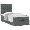 vidaXL Ottoman-Bett mit Matratze Dunkelgrau 90x200 cm Stoff
