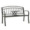 vidaXL Gartenbank mit Tisch Grau 120 cm Stahl