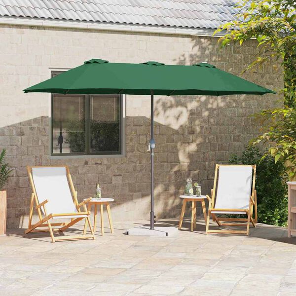 vidaXL Garten-Sonnenschirm Gr&uuml;n 370 x 197 x 239 cm
