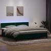 vidaXL Boxspringbett mit Matratze & LED Dunkelgr&uuml;n 200x210 cm Samt