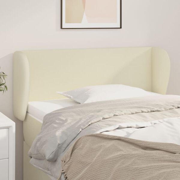 vidaXL Kopfteil mit Ohren Creme 83x23x78/88 cm Kunstleder