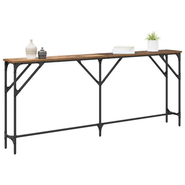 vidaXL Konsolentisch Altholz 180 x 23 x 75 cm Schichtholz und Metall