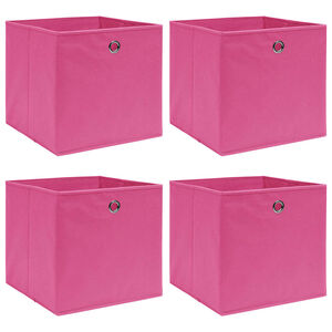vidaXL Aufbewahrungsboxen 4 Stk. Rosa 32x32x32 cm Stoff