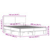 vidaXL Bettgestell R&auml;uchereiche 140x200 cm Holzwerkstoff und Metall
