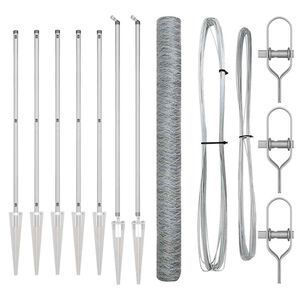 vidaXL Sechseckzaun mit Pfosten 10 x 1,5 m Verzinkter Stahl Silber