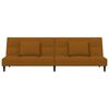 vidaXL Schlafsofa 2-Sitzer mit 2 Kissen Braun Samt