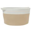 vidaXL Aufbewahrungskorb Beige und Wei&szlig; &Oslash;40x25 cm Baumwolle