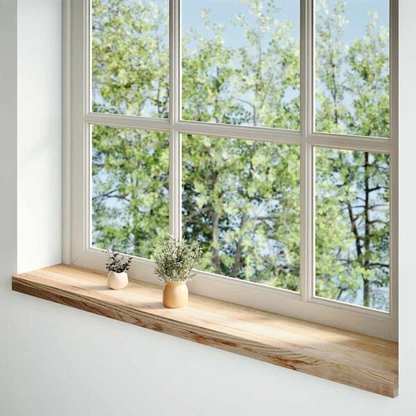 vidaXL Fensterb&auml;nke 2 Stk. Unbehandelt 120x20x2 cm Massivholz Eiche