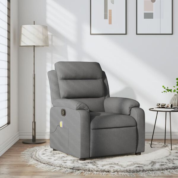 vidaXL Massage-Relaxsessel, Stoff, Dunkelgrau
