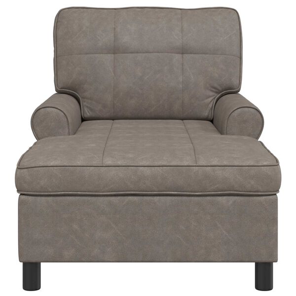 vidaXL Lounge-Liege mit Kissen Grau 91 x 157 x 91 cm Kunstleder