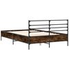 vidaXL Bettgestell R&auml;uchereiche 140x200 cm Holzwerkstoff und Metall