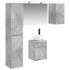 vidaXL Badezimmerschrank-Set 5 Stk. Betongrau Holzwerkstoff