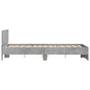 vidaXL Bettgestell mit Kopfteil LED-Beleuchtung Betongrau 140x190 cm