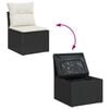 vidaXL Garten-Sofa-Set mit Kissen 6 pcs Schwarz Poly Rattan